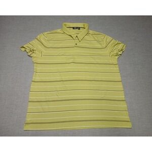Apt. 9 Men's 2XL Light Green Striped Polo Shirt Short Sleeve Casual